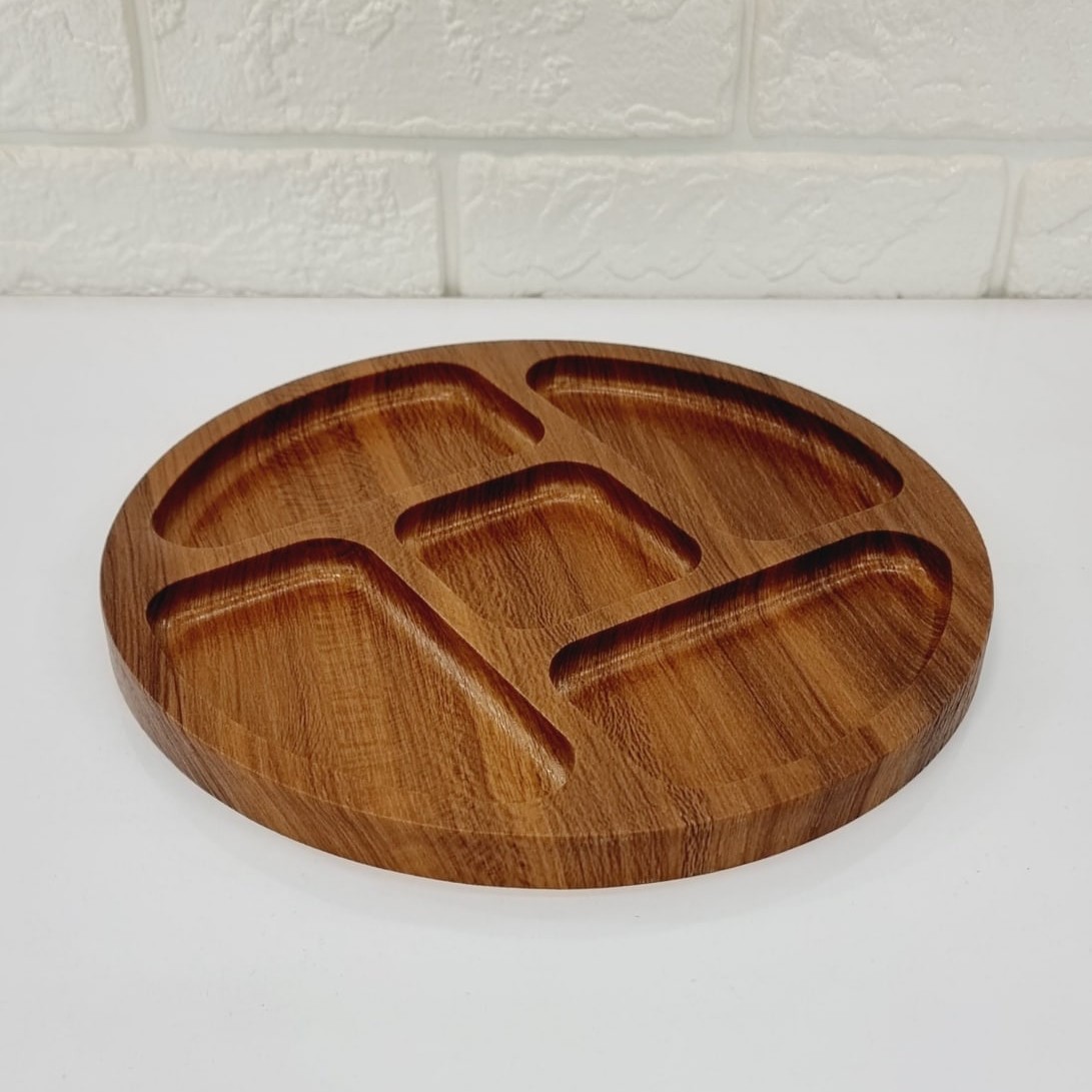 اردو خوری گرد پنج خانه چوبی بدون دسته کد 79