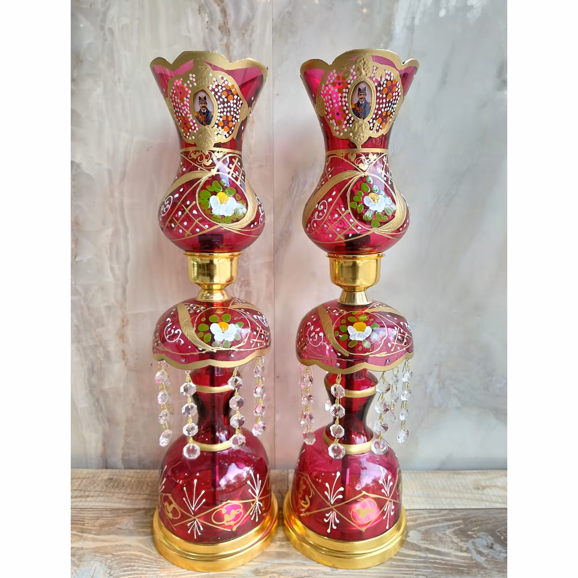 😍 شمعدان عباسی کوچک 48 سانتی قرمز مناسب کادو ارسال رایگان گالری نوروزی