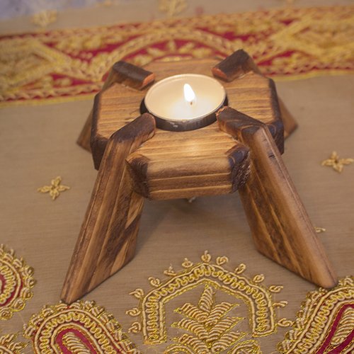 جاشمعی چوبی پایه دار