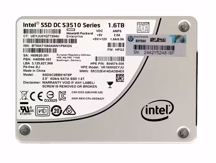 اس اس دی اینترنال اچ پی مدل Read Intensive ظرفیت 1.6 ترابایت