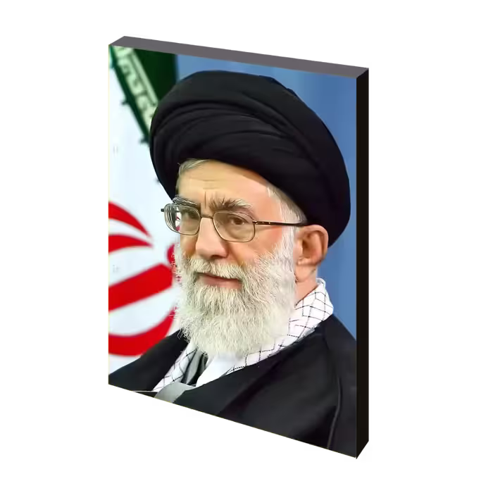 تابلو شاسی امام خامنه ای و پرچم ایران  مدل 2R59