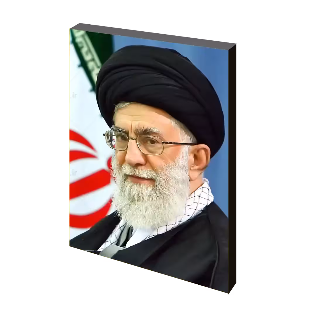 تابلو شاسی امام خامنه ای و پرچم ایران  مدل 2R59