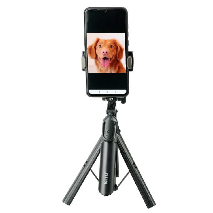 سه پایه بلوتوثی دوربین و موبایل نیتو NT-S01Nitu NT-S01 Bluetooth Tripod