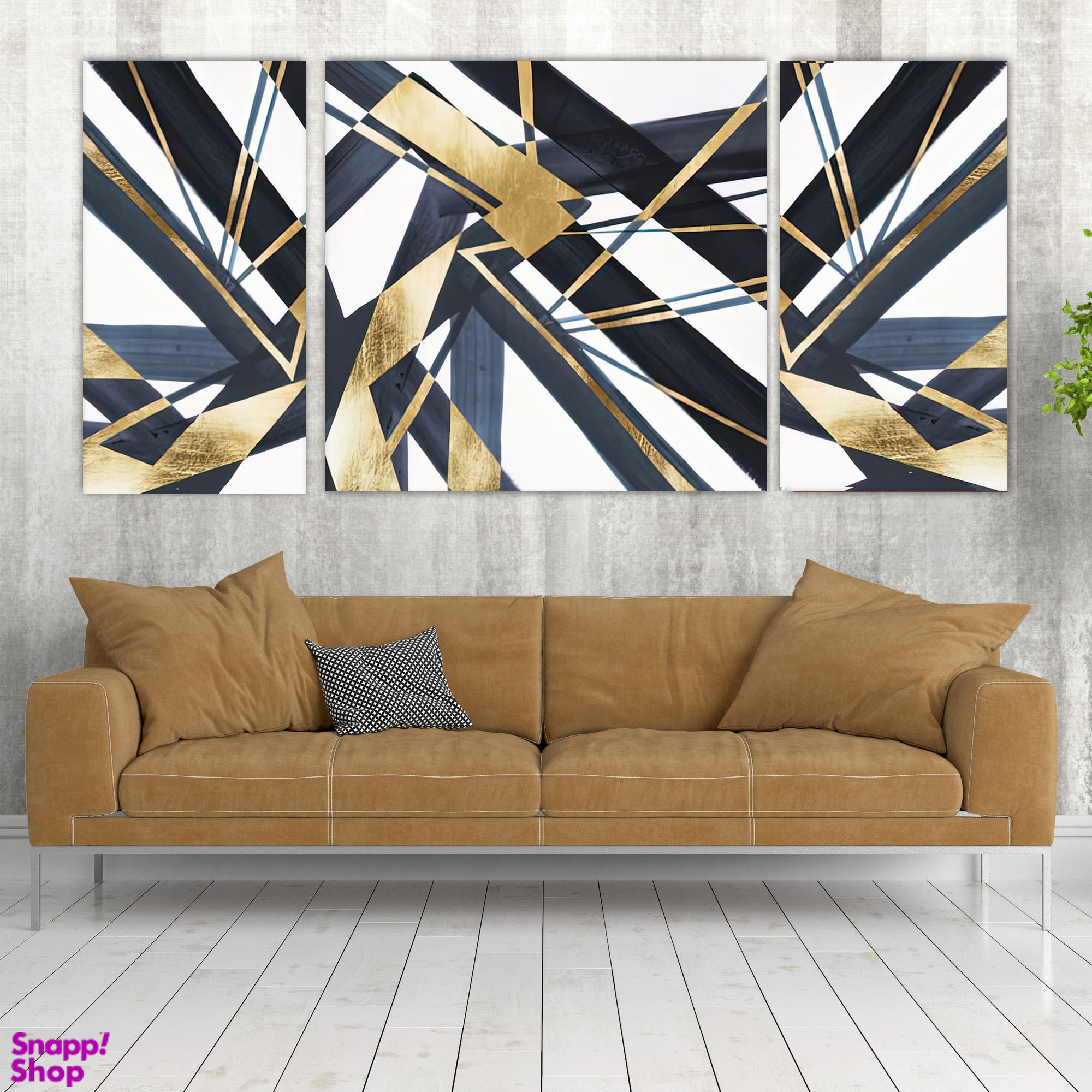 تابلو شاسی بکلیت طرح نقاشی مدرن مدل SH-1546 مجموعه 3 عددی