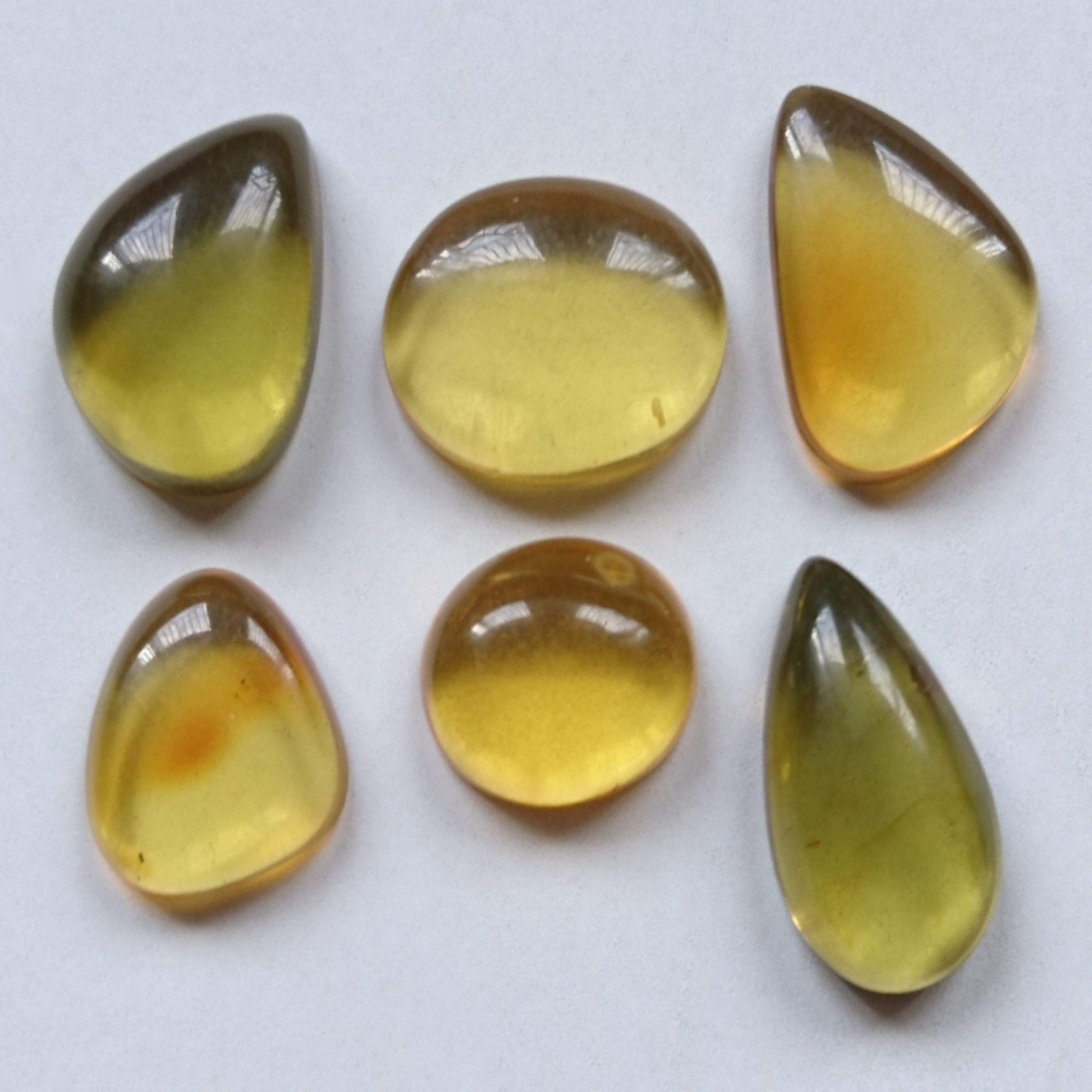 مجموعه 6 نگین کهربا شفاف بالتیک طبیعی