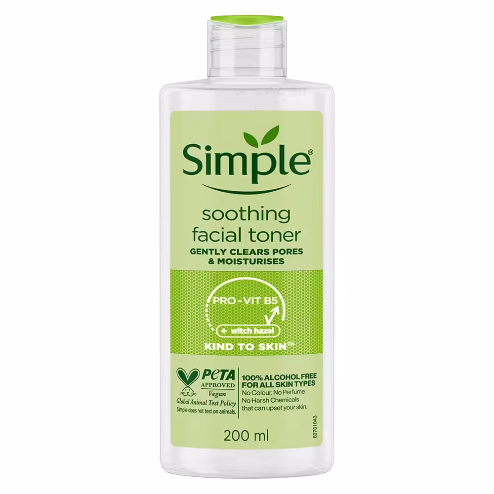 تونر تسکین دهنده سیمپل اصلی simple soothing toner 200 ml