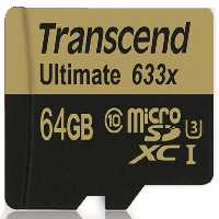 رم میکرو اس‌دی 64 گیگابایت Transcend 64GB microSD Ultimate 633X Class 10