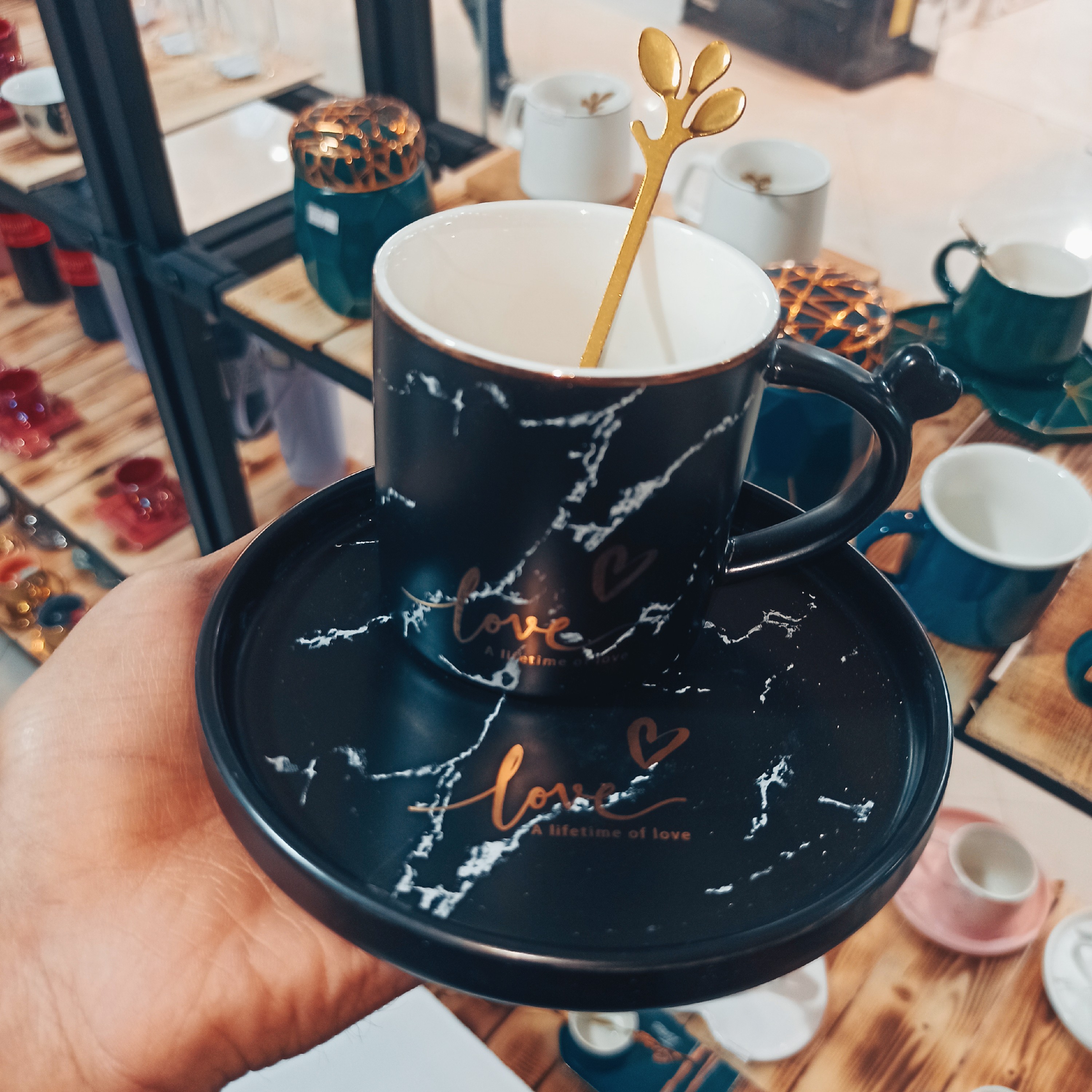 ماگ و سینی طرح سنگ