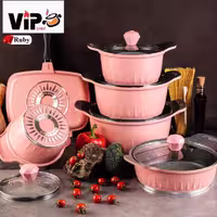 سرویس قابلمه 12 پارچه Vip با ضمانت  گرانیت داخل و رنگ (پس کرایه)