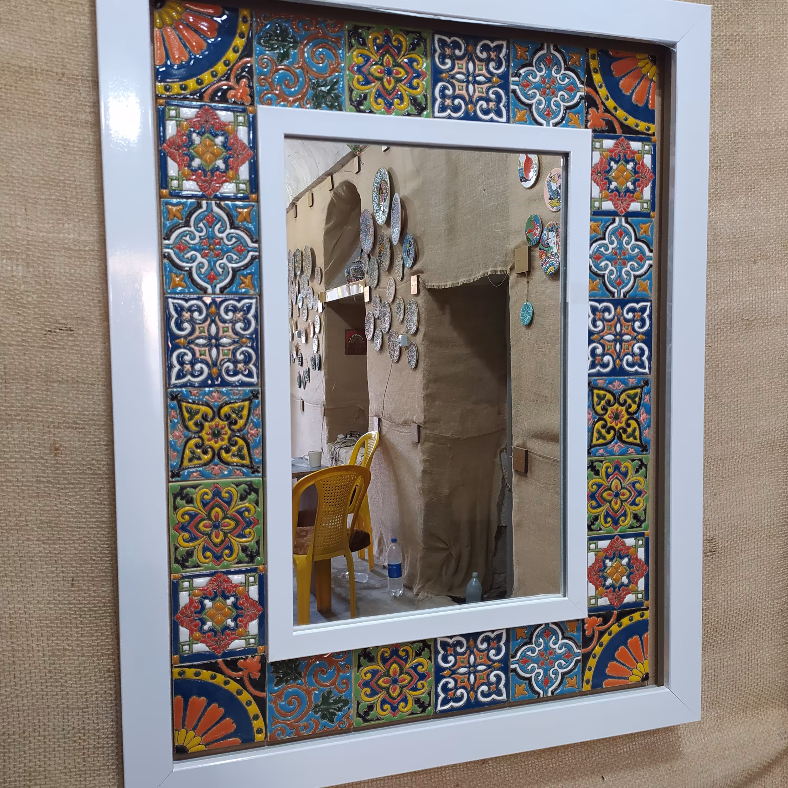 آینه دیواری سفال میناکاری 