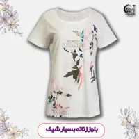 تیشرت زنانه نخ پنبه رنگ سفید سایز اسمال برند چیبو