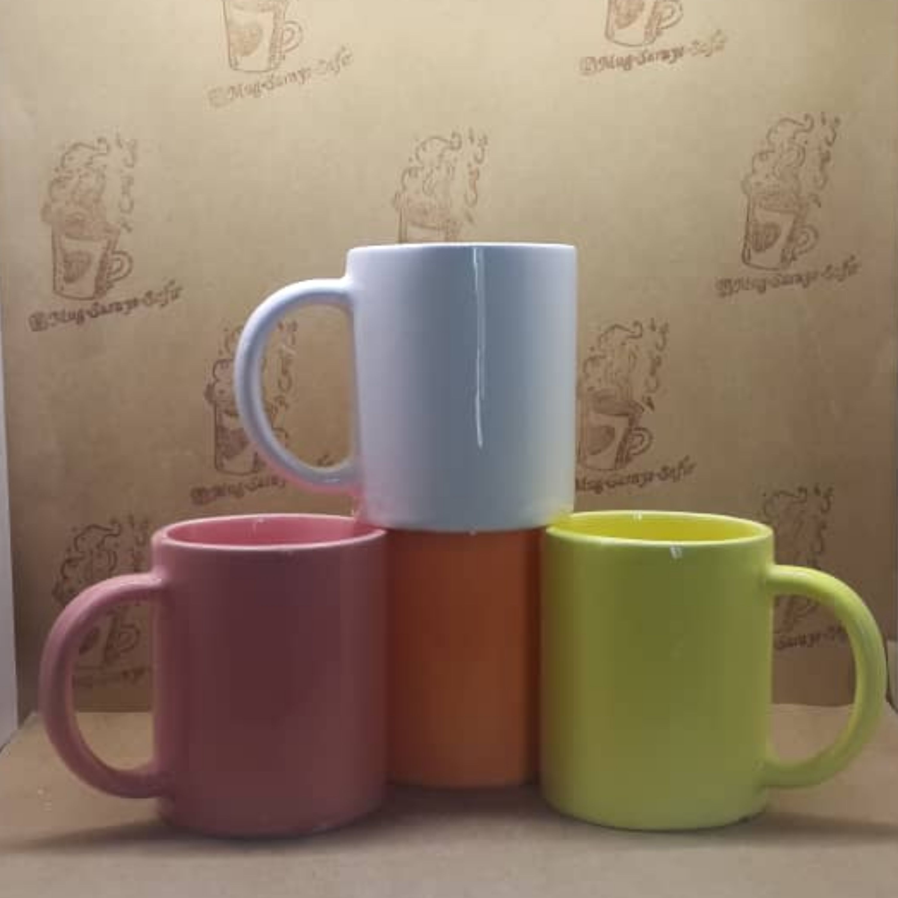 ماگ استوانه ای رنگی با کارتن تکی کد 17  (رنگهای موجود لیمویی، زرد، صورتی، آبی)