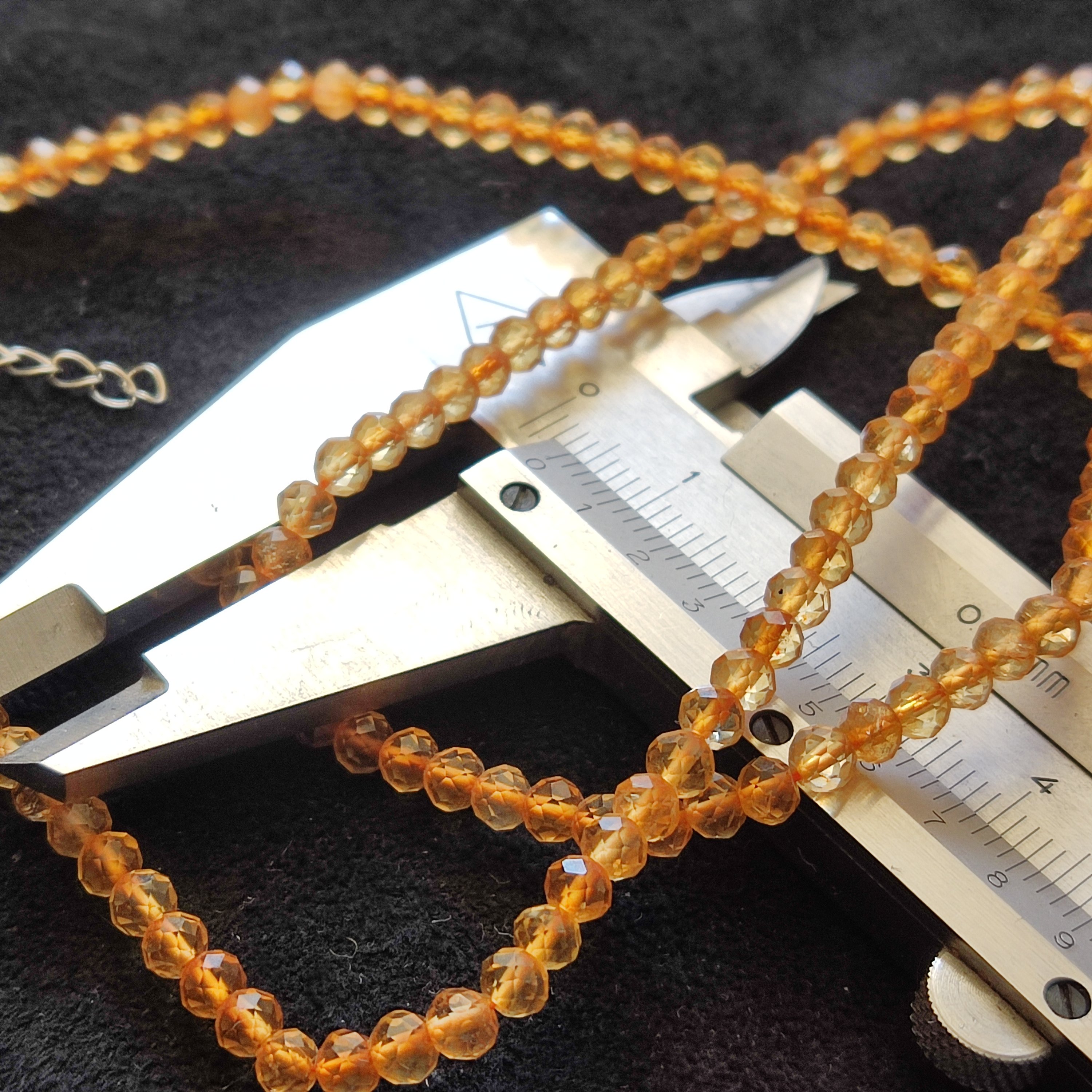 سیترین تراشدار گردنبندی سایز ریز