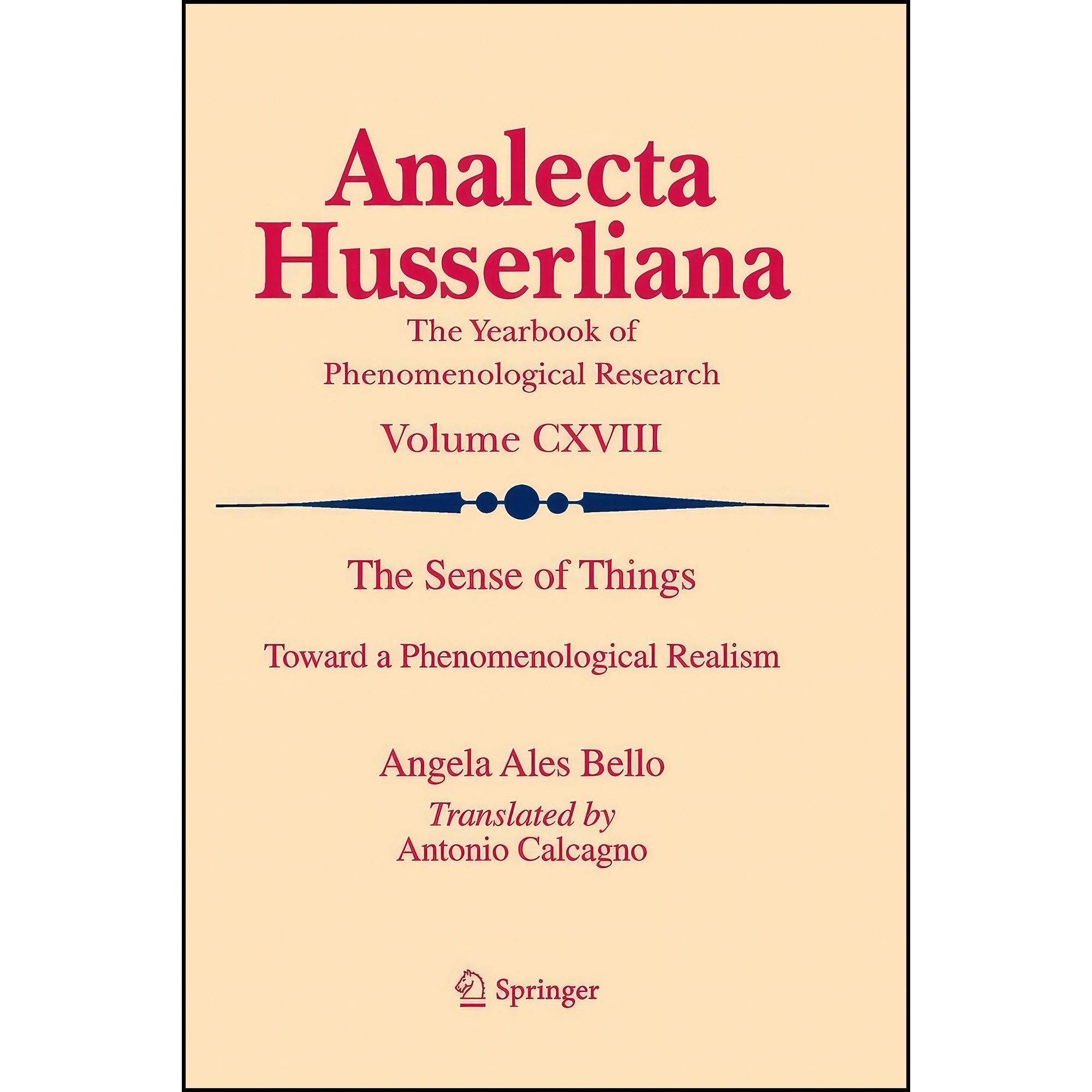 کتاب زبان اصلی The Sense of Things اثر Angela Ales Bello and Antonio Calcagno