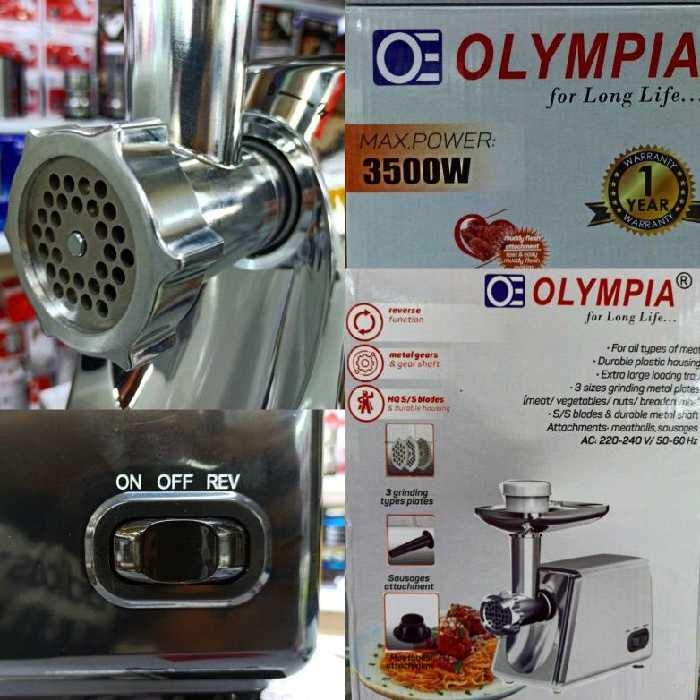 چرخ گوشت مار ک المپیا
جنس عالی پرقدرت
تیغه های فولادی ضد زنگ
