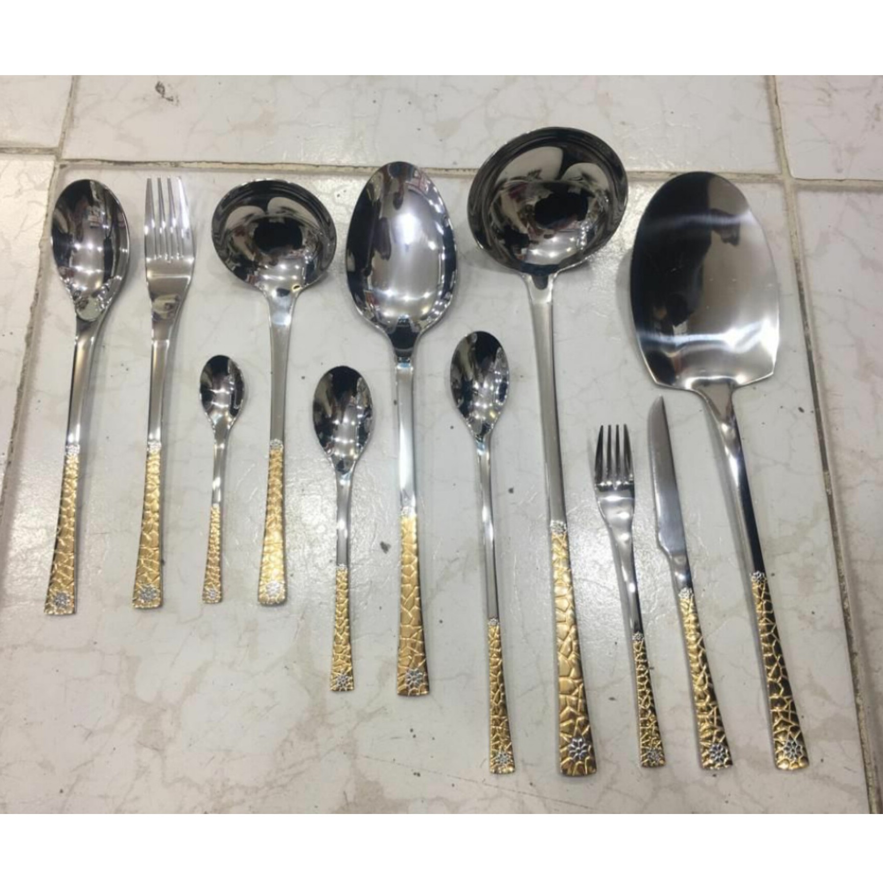 سرویس قاشق چنگال یونیک 120 پارچه دهانه اروپایی استیل نگیر کد 112