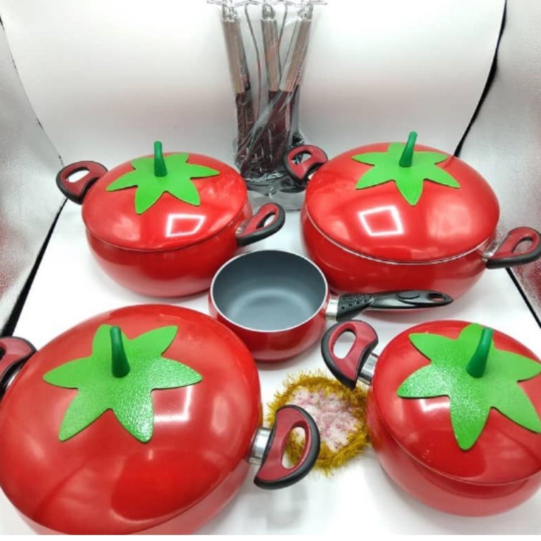 سرویس قابلمه 17پارچه  طرح میوه و سبزیجات جنس گرانیت