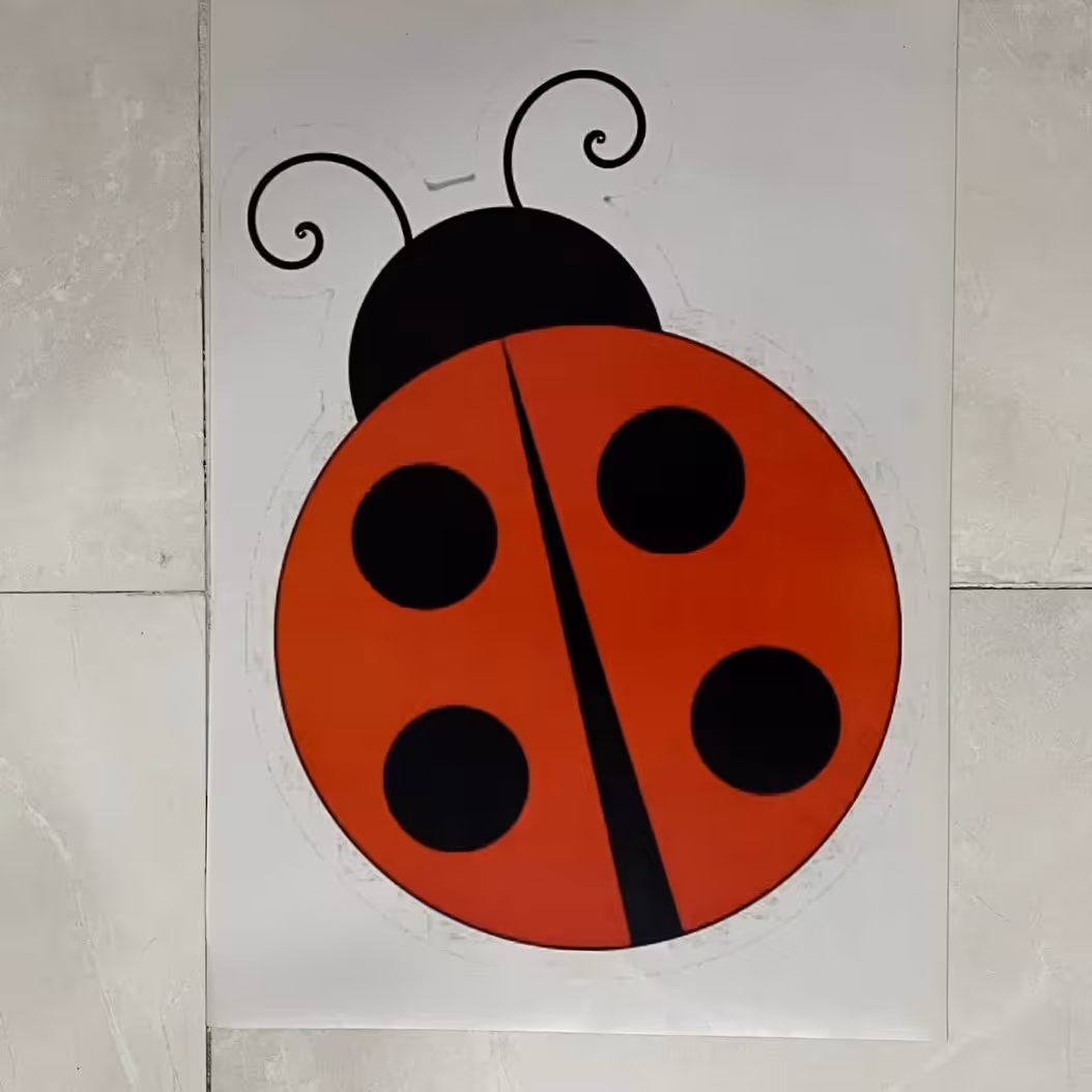 برچسب طرح کفدوزک تک سایز A3