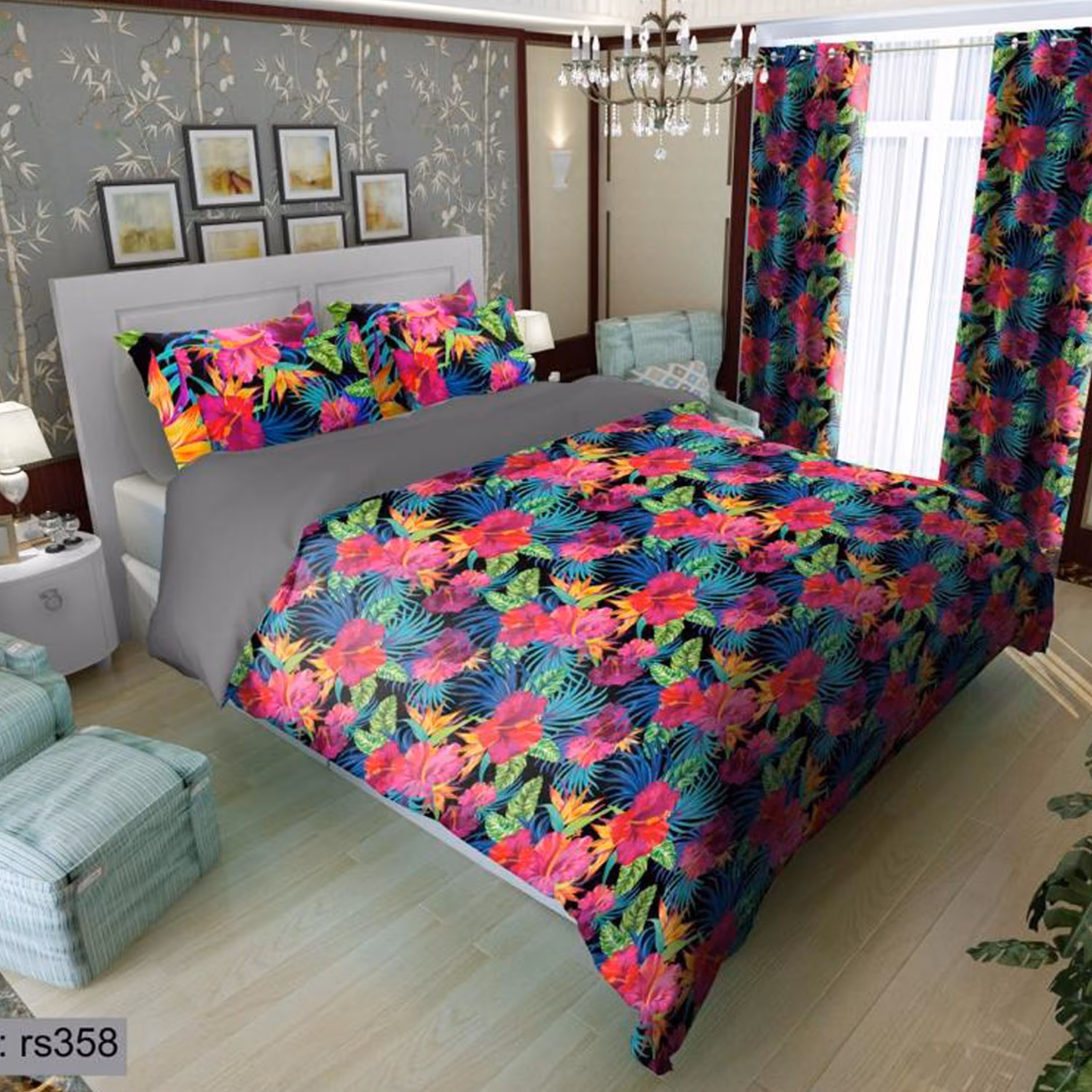 سرویس روتختی 1 نفره تنسل چاپی برندترک لند (Turk Land)  کد rs 358