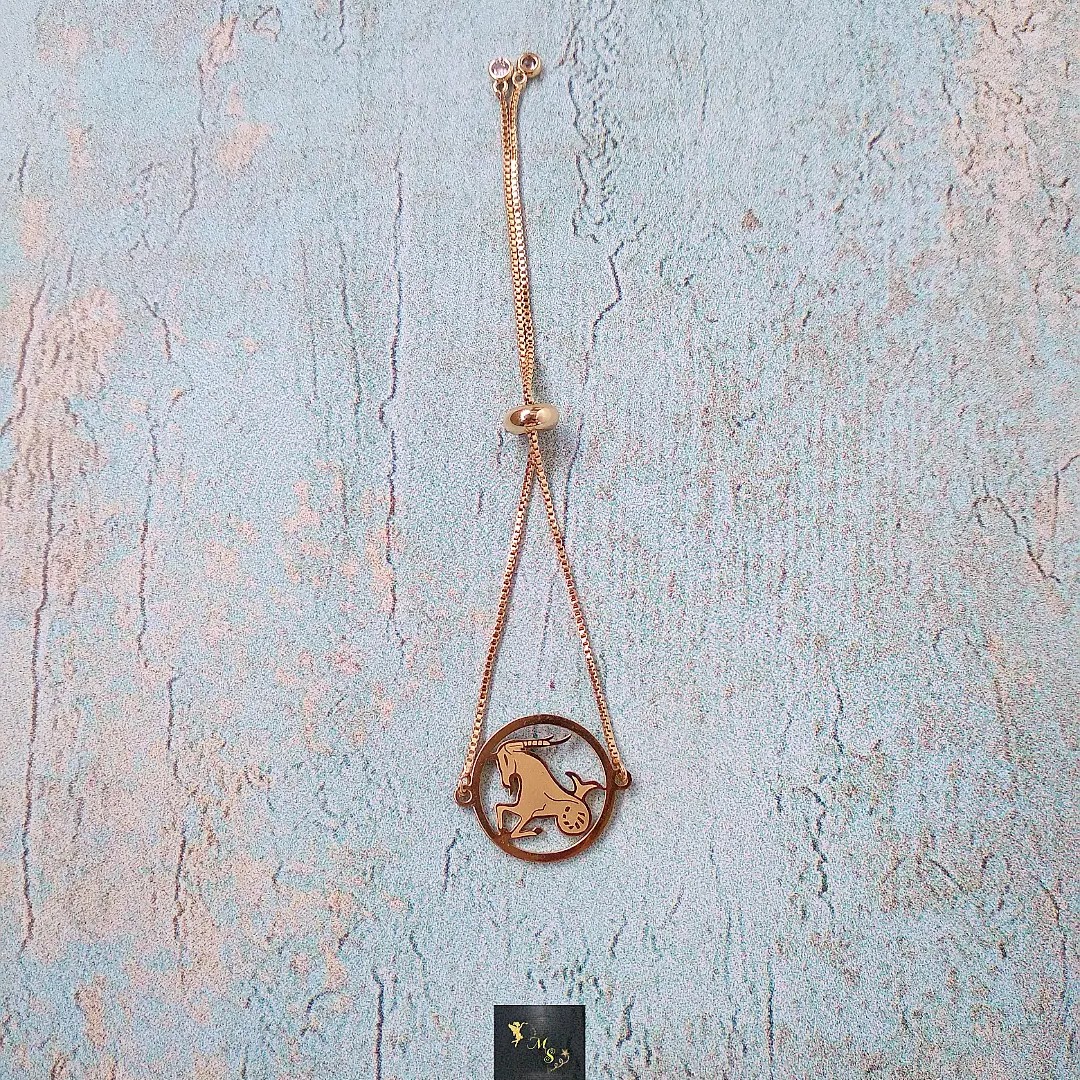 دستبند آسانسوری طلایی ماه تولد