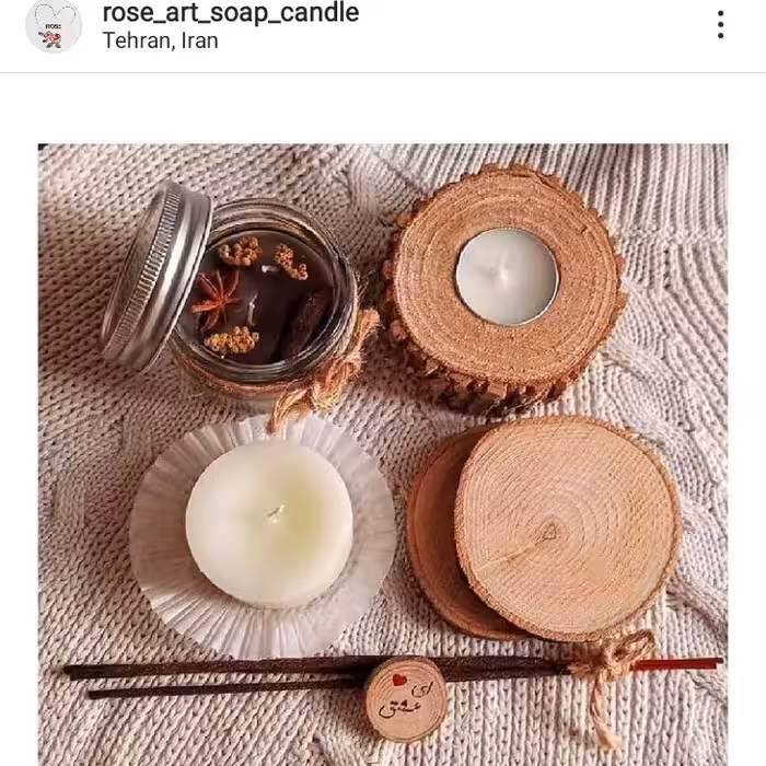 پک دکوری شامل شمع عود دستساز مگنت اهنربایی و شمع شیشه ای