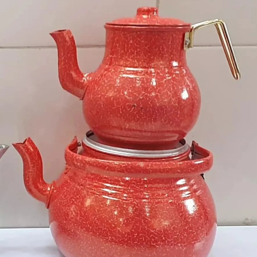 کتری قوری دسته طلایی رنگ استاتیک نسوز