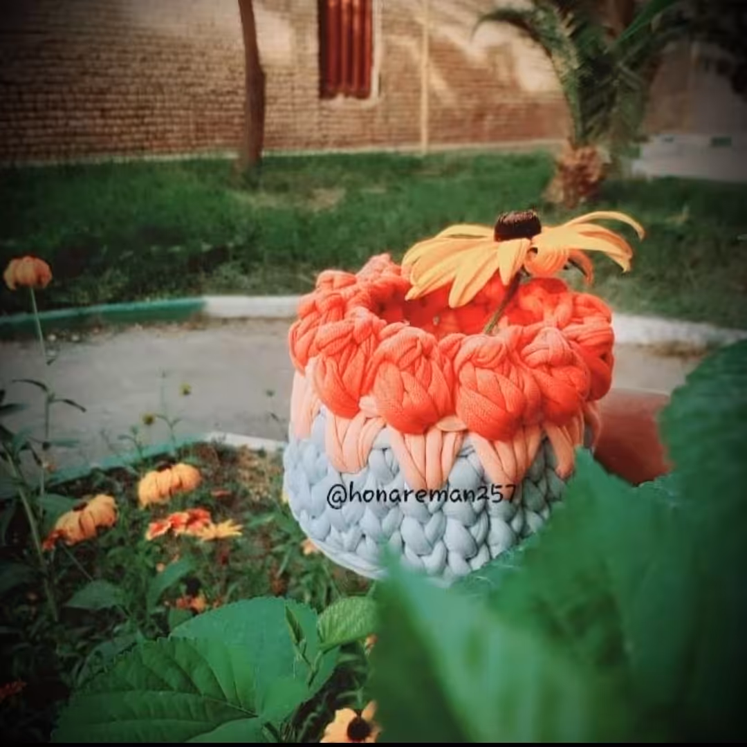 سبد نظم دهنده تریکویی مدل گل لاله