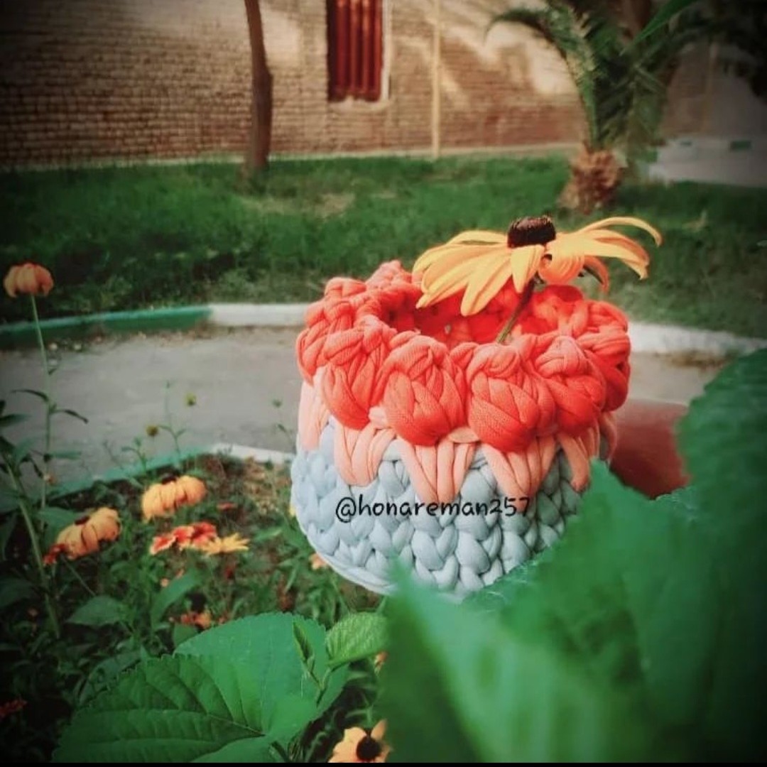 سبد نظم دهنده تریکویی مدل گل لاله