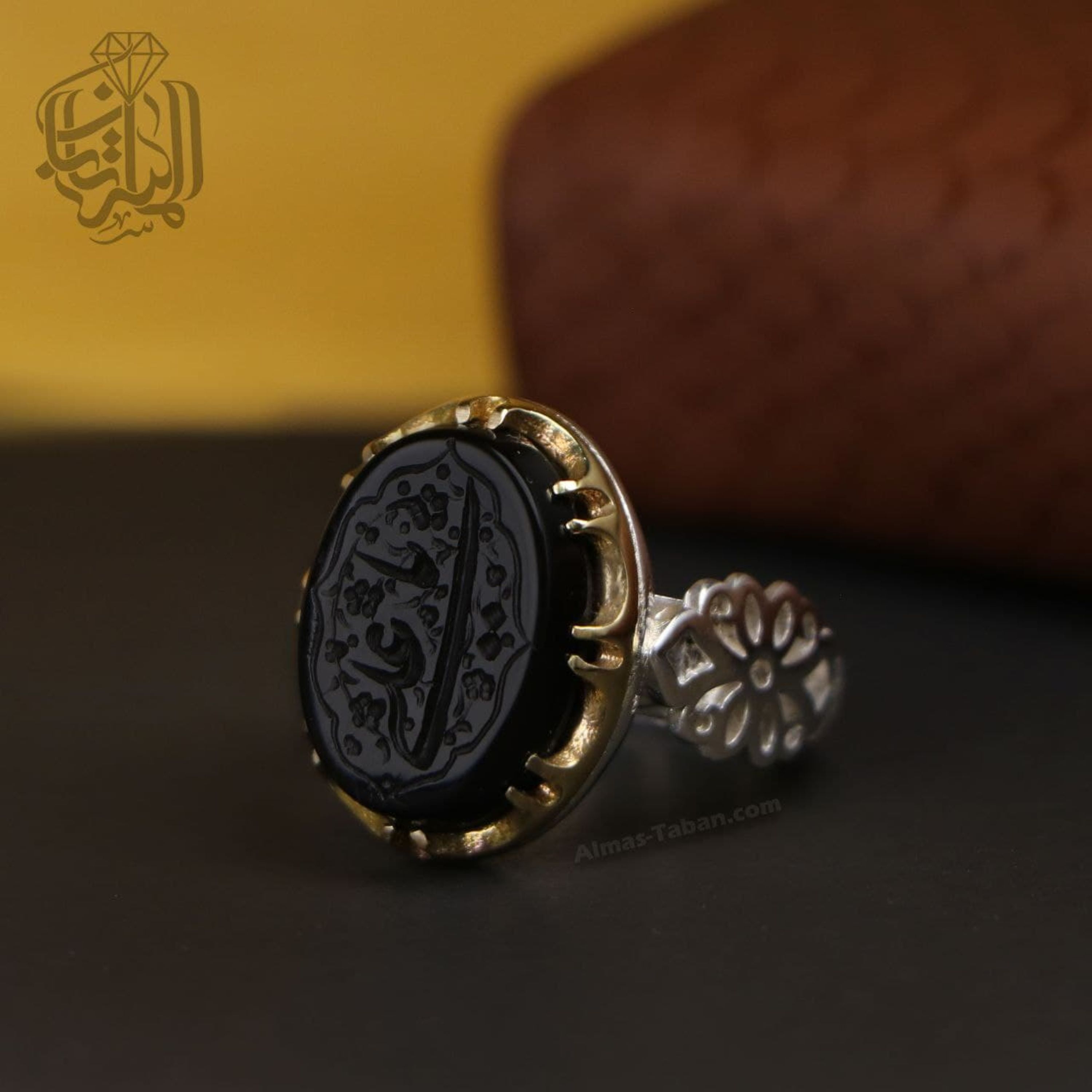 انگشتر نقره مردانه عقیق مشکی کد 2471