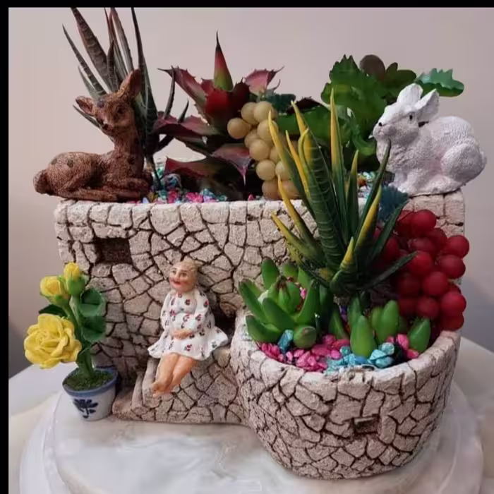گلدان سیمانی دیش گاردن