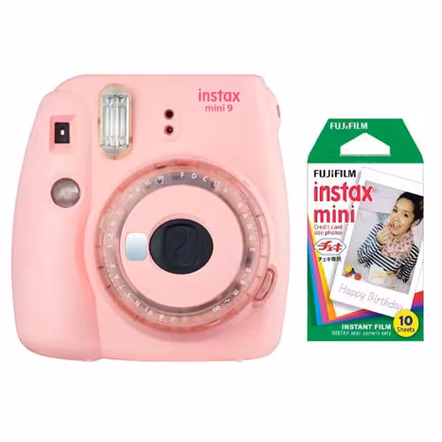 دوربین چاپ سریع اینستکس فوجی فیلم همراه فیلم دهتایی Fujifilm Instax Mini 9 Clear   Mini Film