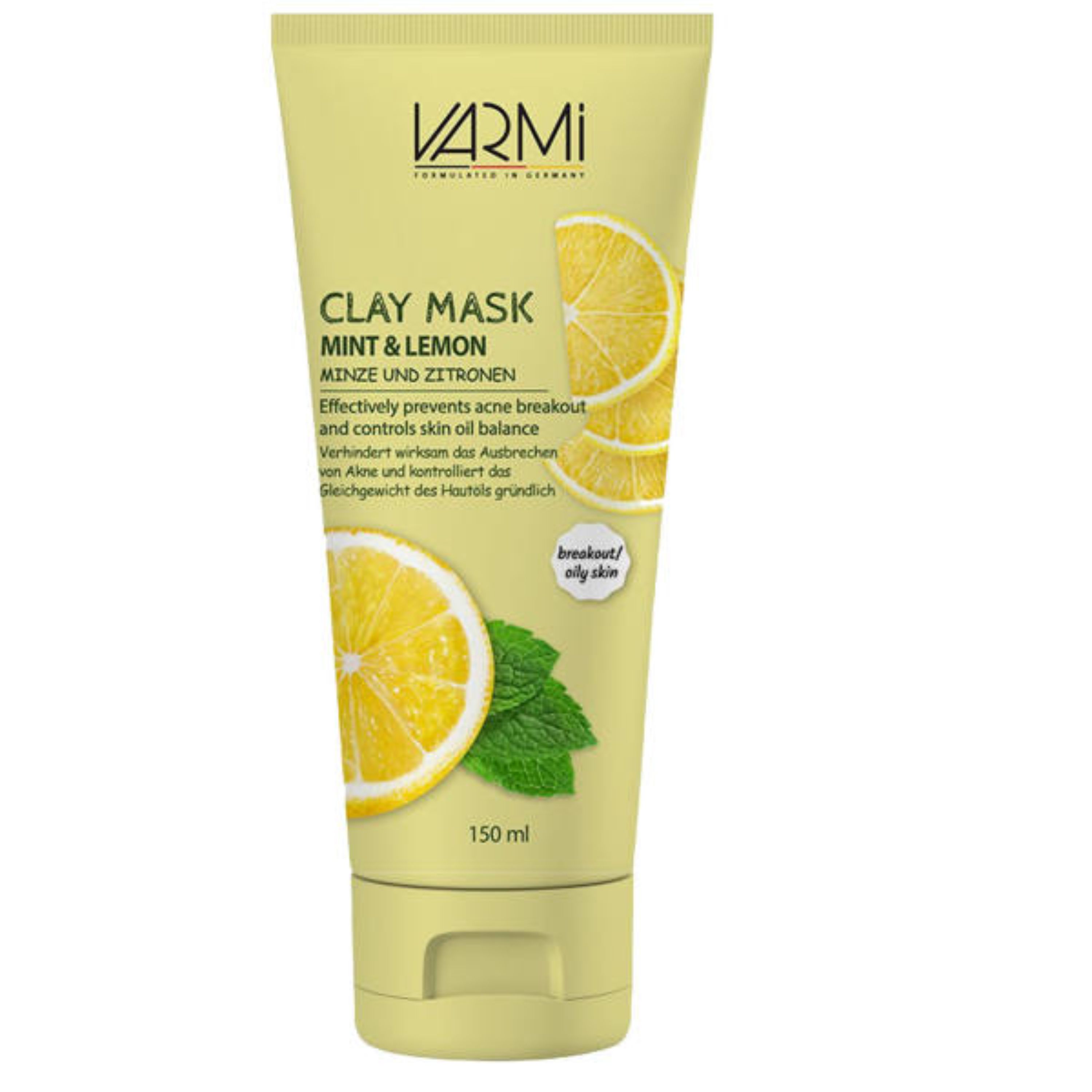 ماسک صورت وارمی مدل خاک رسی نعناع و لیمو حجم 150 میل