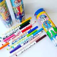 ماژیک 12رنگ استوانه ای چرخشی پازلی