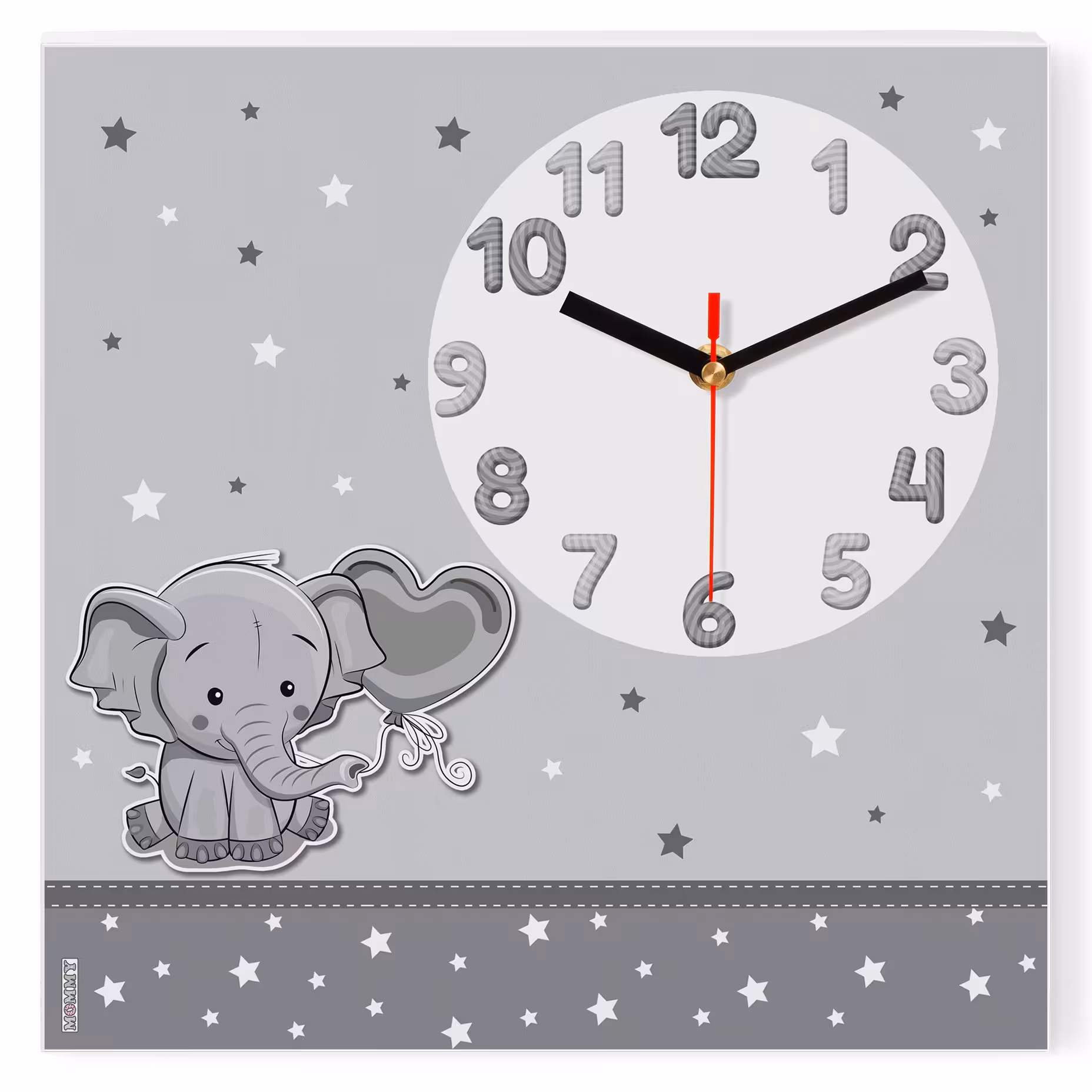 ساعت دیواری کودک MOMMY طرح فیل و قلب کد 1111