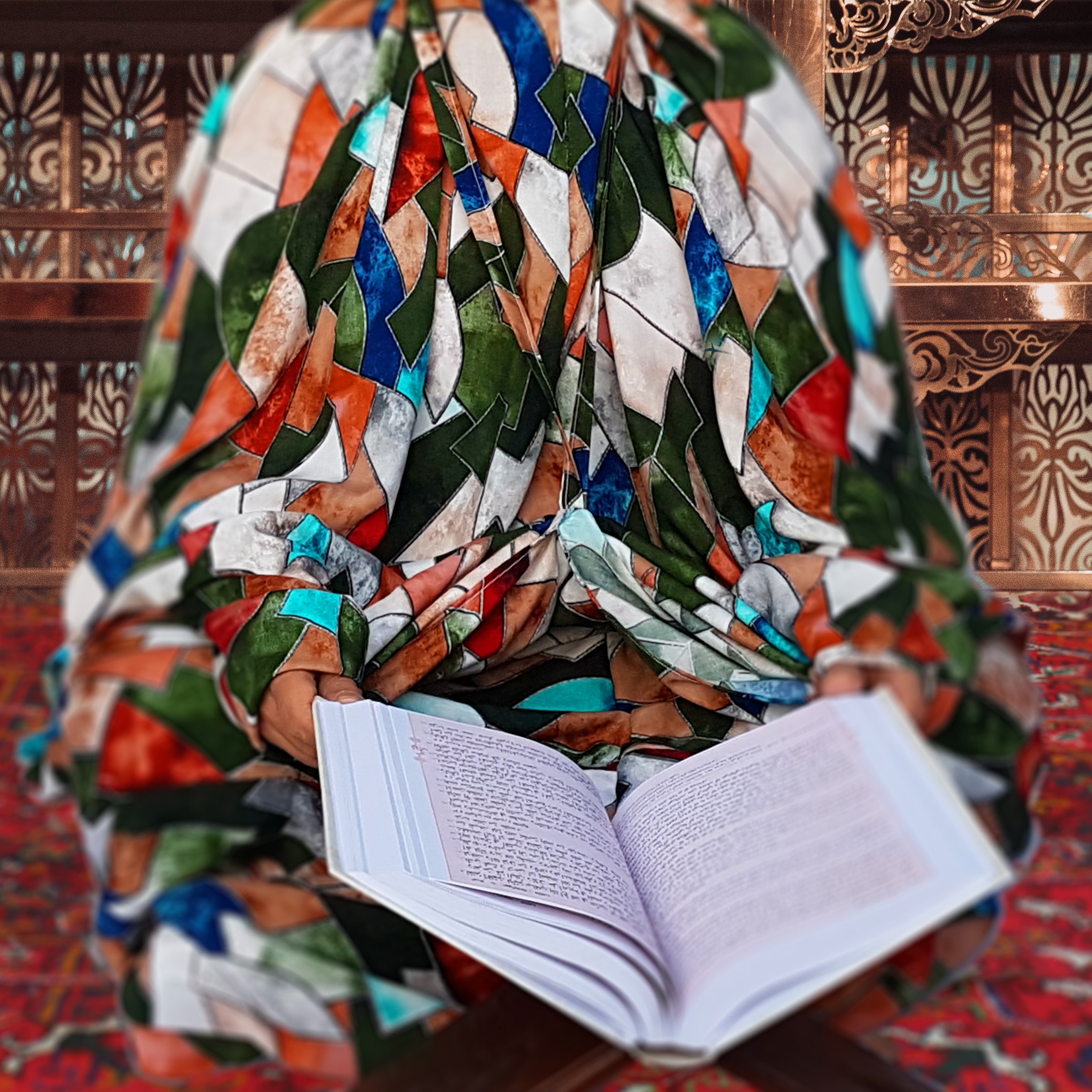 چادر نماز کیسه ای مقنعه سر خود
(طرح هندسی) - کد 11041