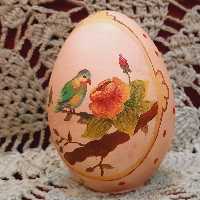 تخم مرغ سفالی نقاشی شده، ابعاد 10 سانتی متر