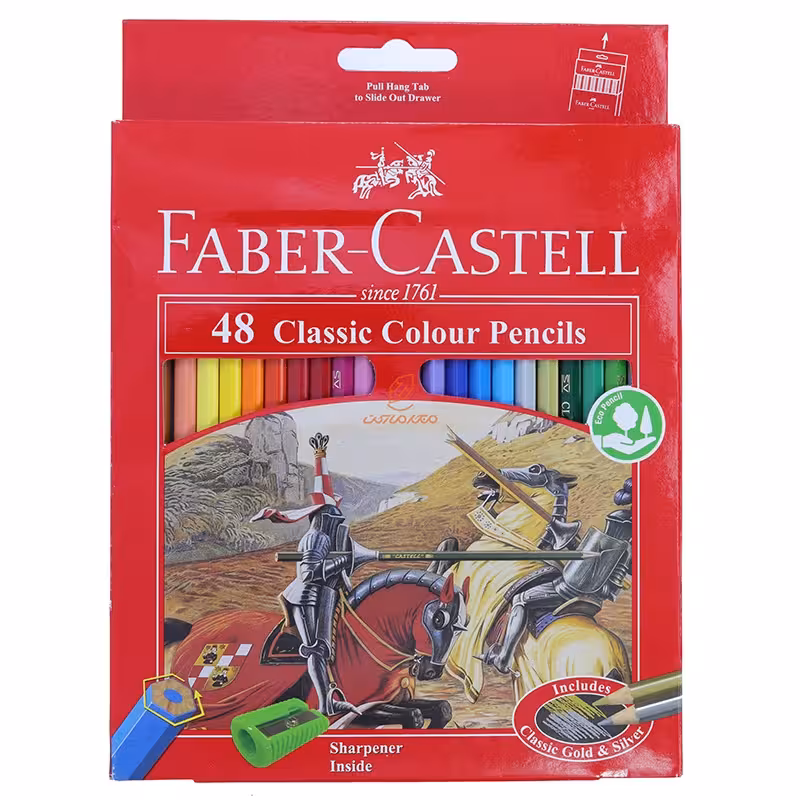 مداد رنگی 48 رنگ جعبه مقوایی کلاسیک فابر کاستل FABERCASTELL