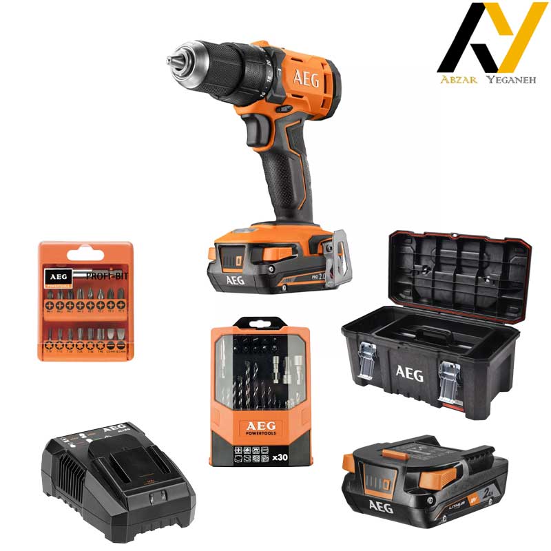 کیت دریل چکشی شارژی AEG مدل BSB18G4-202TBLK2