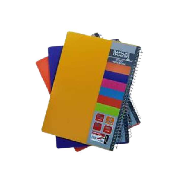 دفتر 80 برگ دوخط سیمی جلد طلقی رنگی بهار دانش 12 جلدی