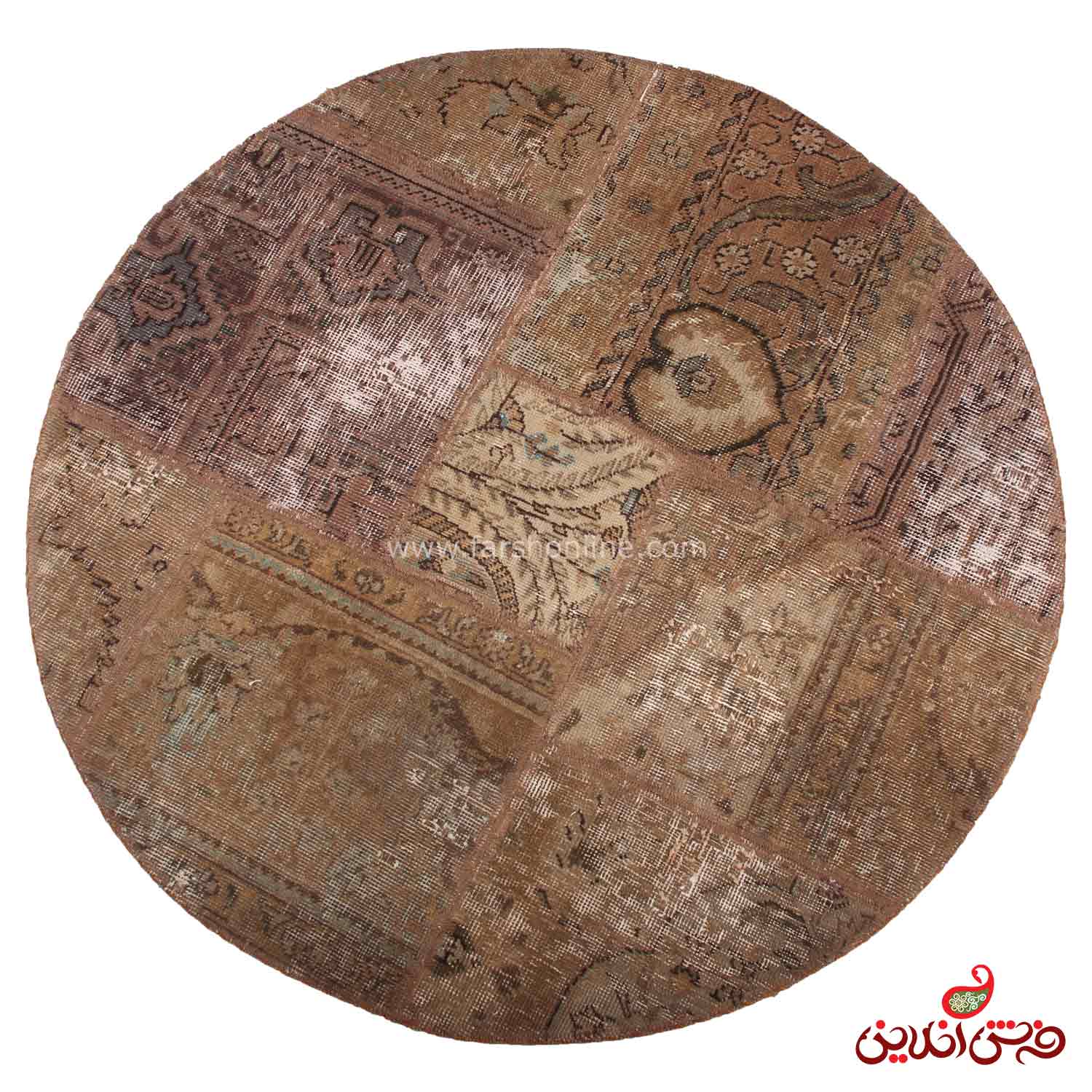 فرش گرد دستباف کلاژ کد 5064