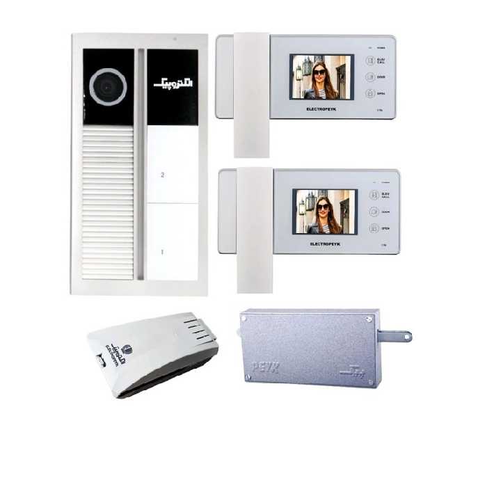 آیفون تصویری الکتروپیک . پک کامل  2  واحدی . مدل 1196 با پنل لمسی رندا 1195