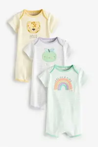 سرهمی خواب چند رنگ مردانه و زنانه ست 3 عددی 100% پنبه ای با طرح حیوانات رنگارنگ Next Baby