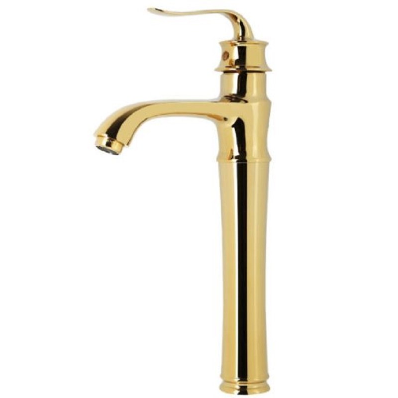 شیر روشویی  بلند فاخته مدل آنتیک طلا 