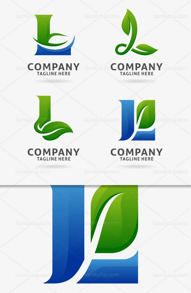 وکتور لوگو حرف L خلاقانه | گرافیک با طعم تربچه