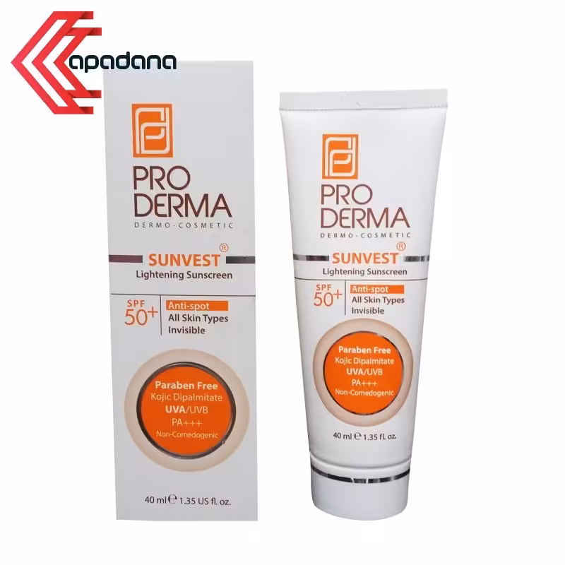 ضد آفتاب و ضد لک پوست چرب و مختلط spf50 فاقد رنگ پرودرما پرودرما 