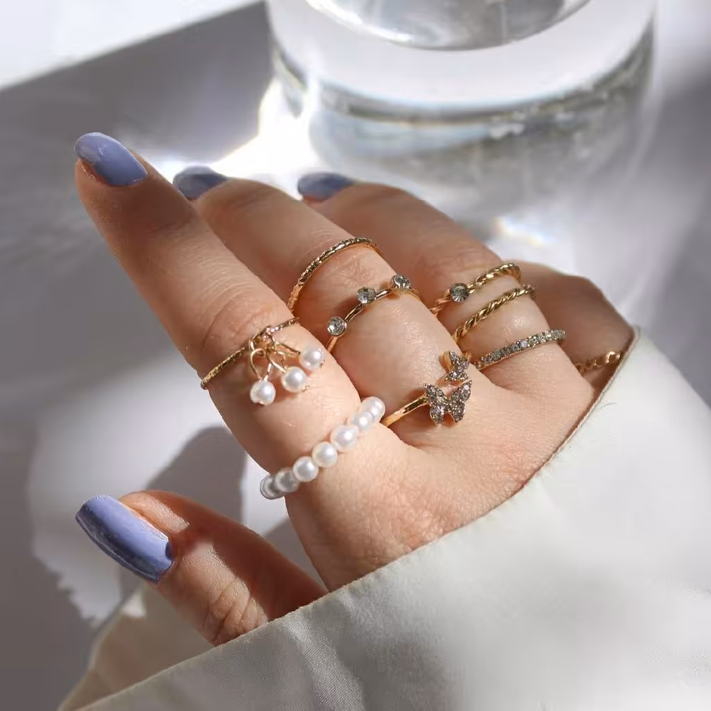 پک انگشتر   9 عددی مینیمال و شیک