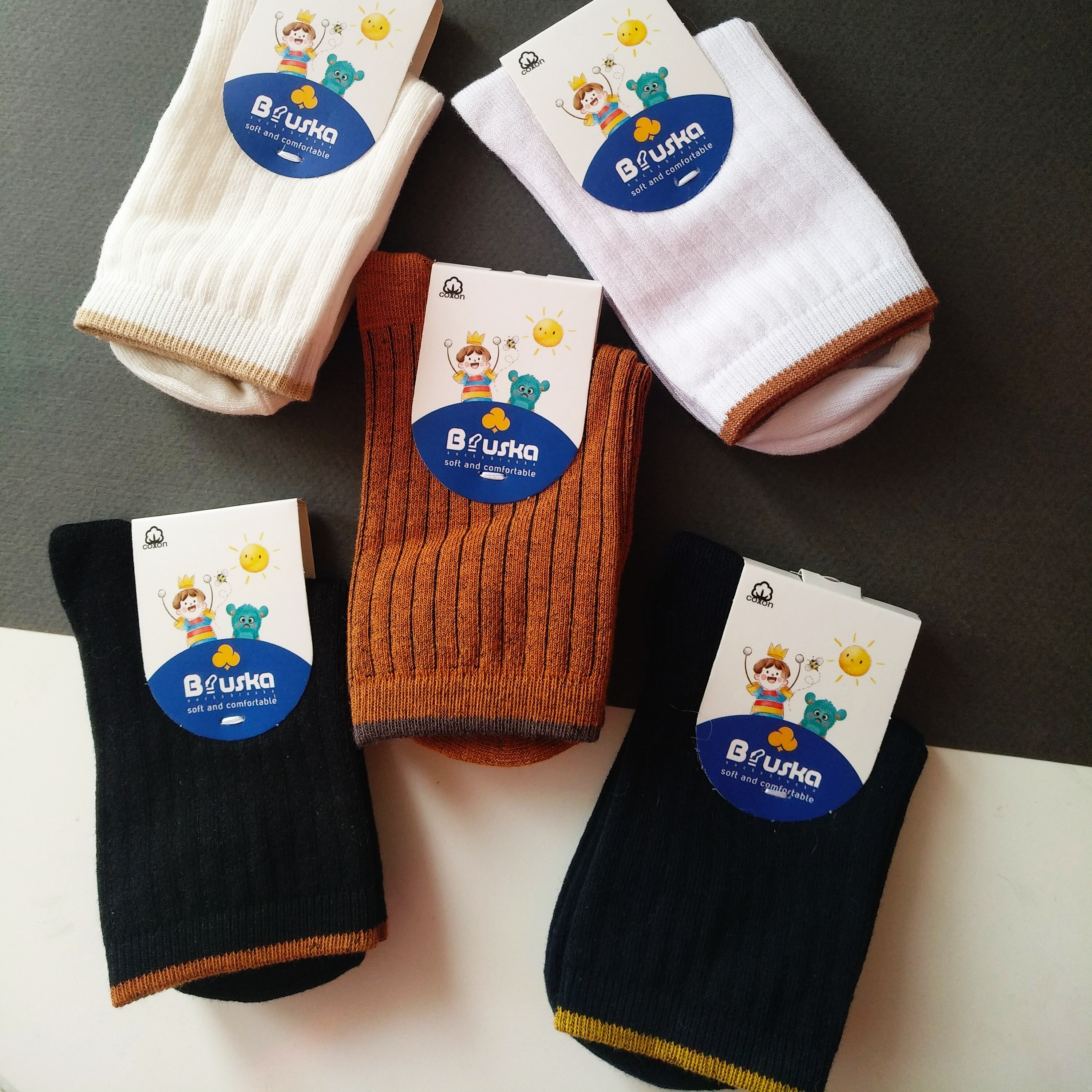 جوراب  نیمساق کبریتی بچگانه  نخ پنبه اعلا مناسب 4تا 6 سال 