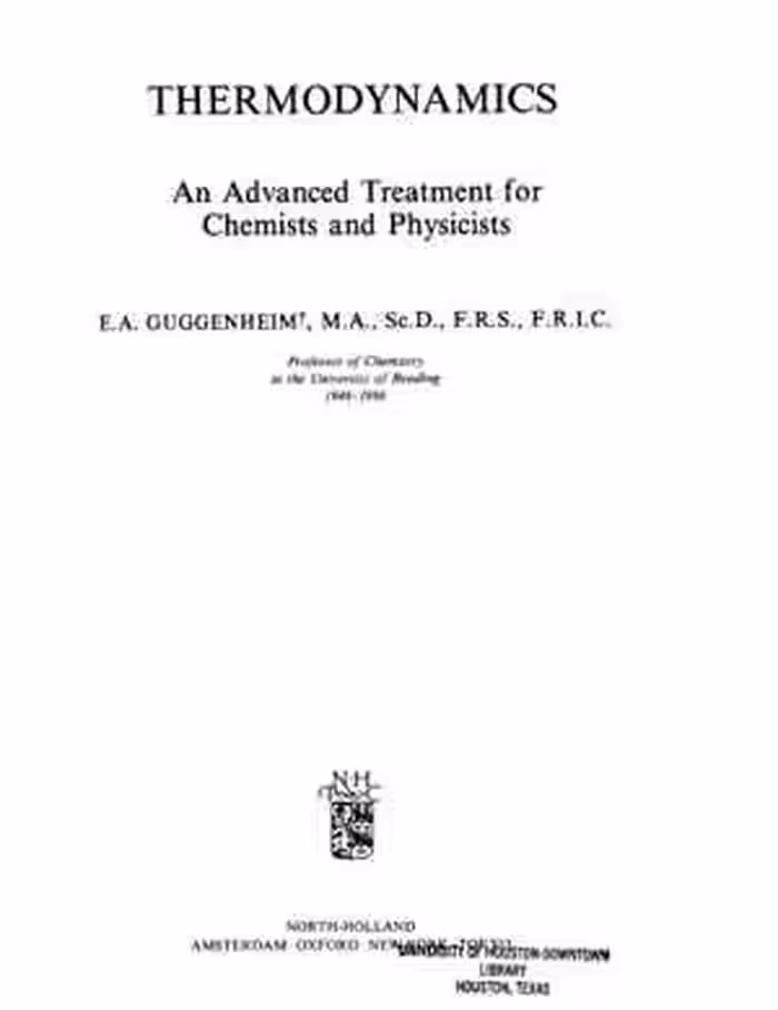󾕇 دانلود کتاب Thermodynamics; An Advanced Treatment For Chemists And Physicists, 5th ed, 1967 - دانلود کتاب های دانشگاهی