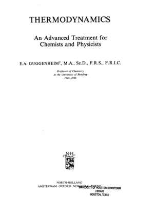  دانلود کتاب Thermodynamics; An Advanced Treatment For Chemists And Physicists, 5th ed, 1967 - دانلود کتاب های دانشگاهی