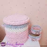 سبد اسباب بازی یا سبد لباس تریکویی دستبافت